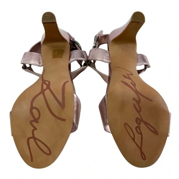 NWOT Karl Lagerfeld Paris Cieone Metallic Leather Ankle Strap Sandals Size 8.5M - Picture 11 of 16